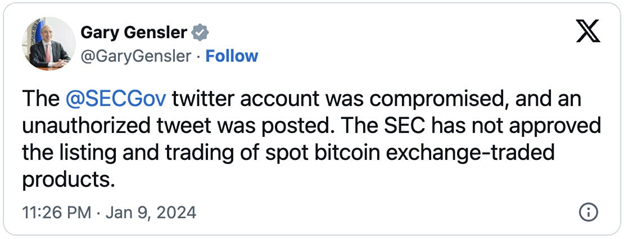 SEC Chairperson Gary Gensler tweeted. 