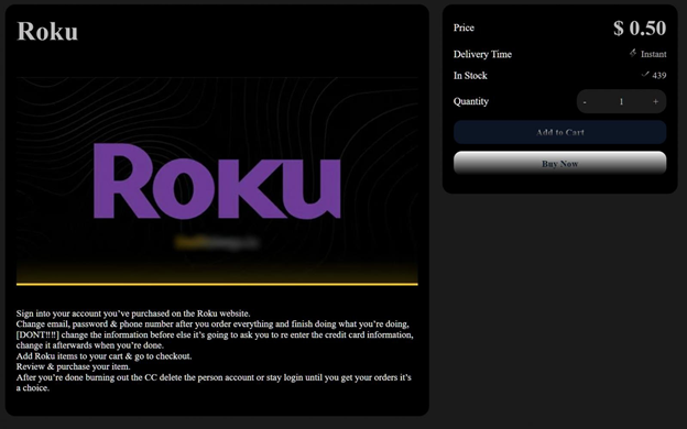 Roku Data Breached: 15,000 Roku Accounts Sold for Only 50¢ Each on Dark Web
