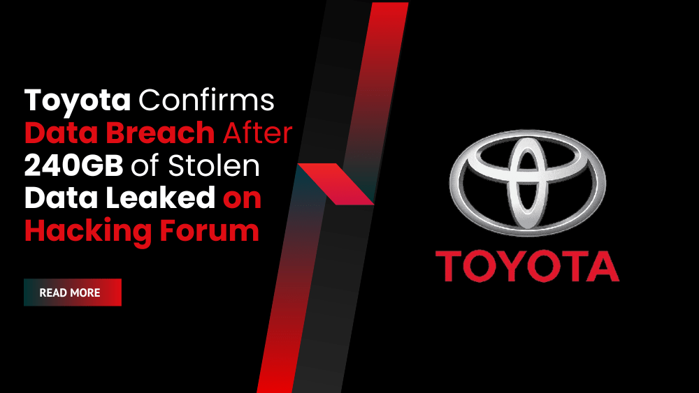 Toyota Data Breach Confirmed After 240GB of Stolen Data Leaked on Hacking Forum