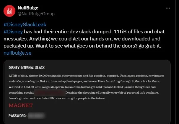 Disney's Slack Data Breach