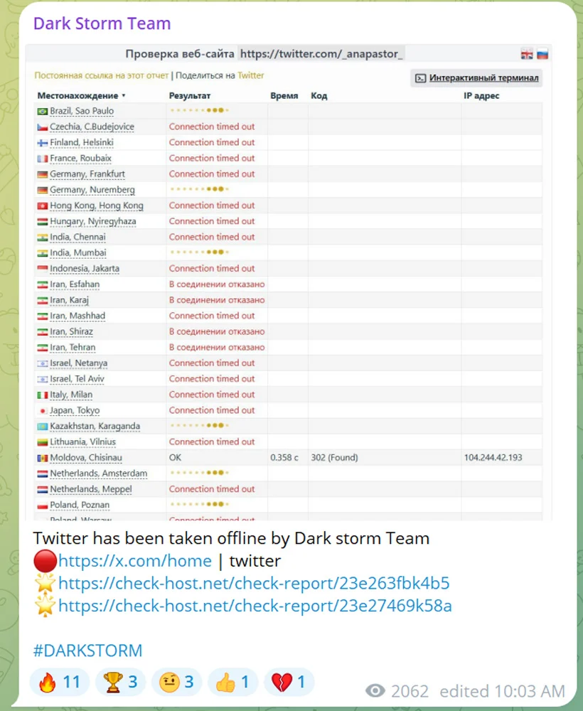 DDoS Assault by Dark Storm